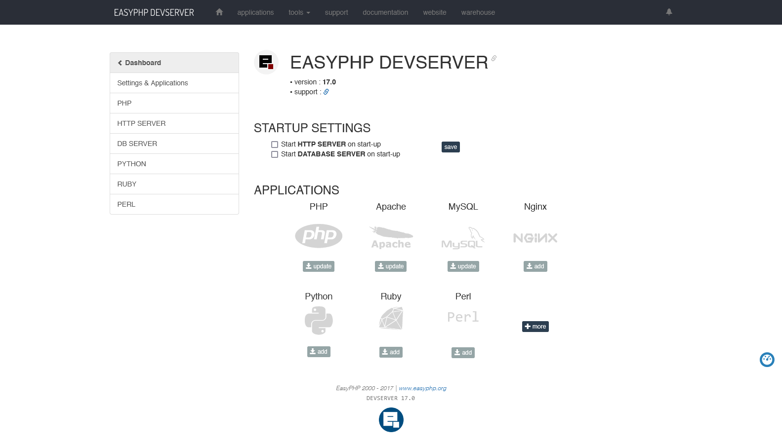 EasyPHP Devserver Preview
